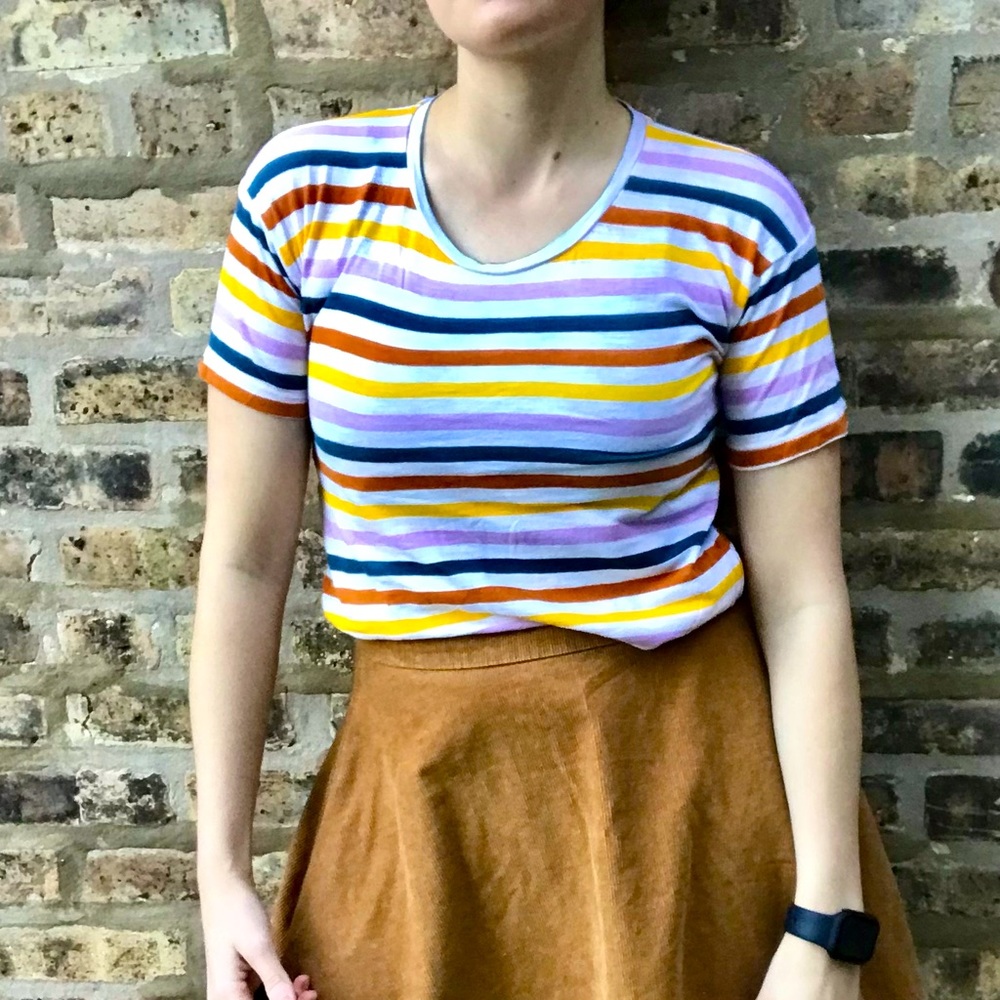 Madewell autumn color vintage feel striped t-shirt